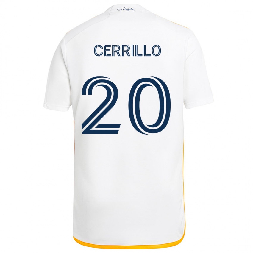 Niño Camiseta Edwin Cerrillo #20 Blanco Amarillo 1ª Equipación 2024/25 La Camisa México