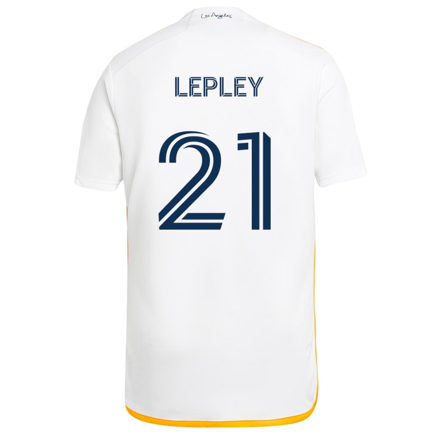 Niño Camiseta Tucker Lepley #21 Blanco Amarillo 1ª Equipación 2024/25 La Camisa México