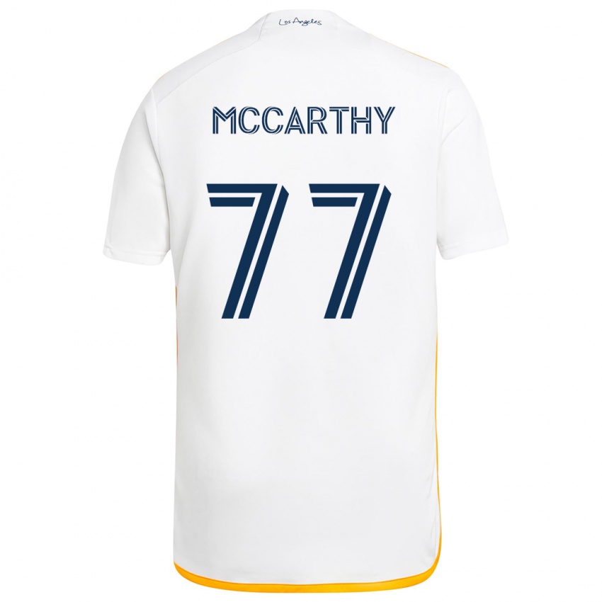 Niño Camiseta John Mccarthy #77 Blanco Amarillo 1ª Equipación 2024/25 La Camisa México