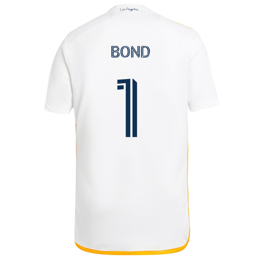 Niño Camiseta Jonathan Bond #1 Blanco Amarillo 1ª Equipación 2024/25 La Camisa México