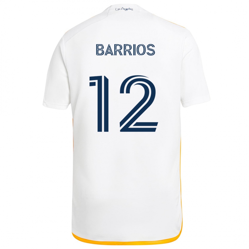 Niño Camiseta Michael Barrios #12 Blanco Amarillo 1ª Equipación 2024/25 La Camisa México