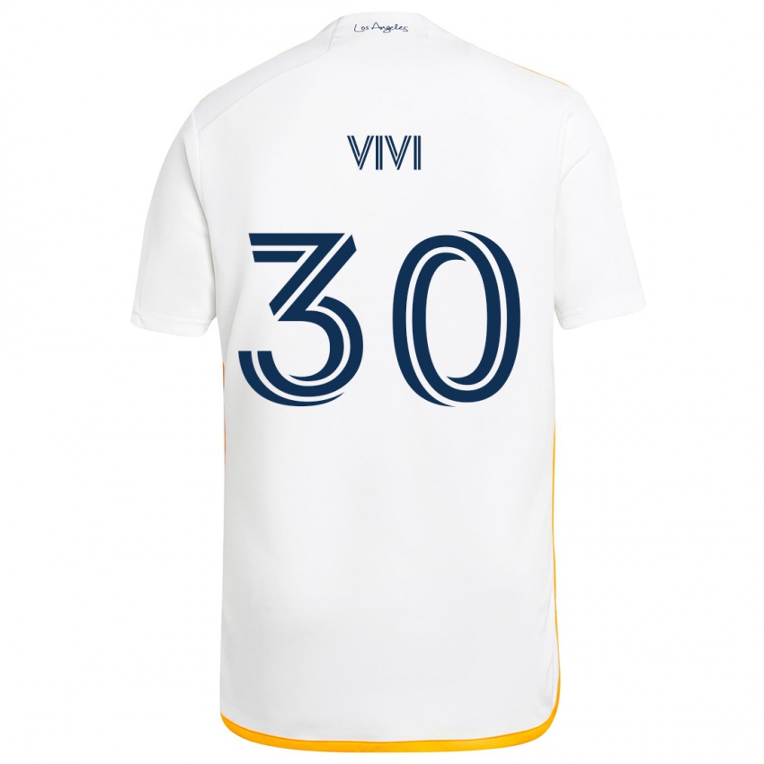 Niño Camiseta Gino Vivi #30 Blanco Amarillo 1ª Equipación 2024/25 La Camisa México