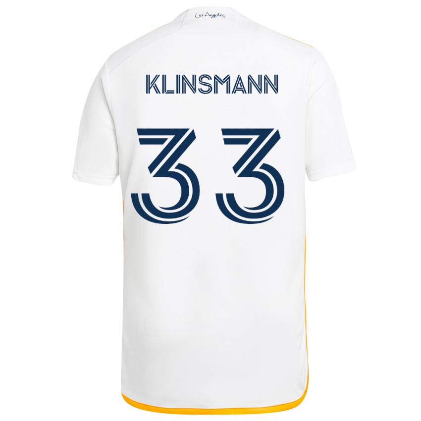 Niño Camiseta Jonathan Klinsmann #33 Blanco Amarillo 1ª Equipación 2024/25 La Camisa México