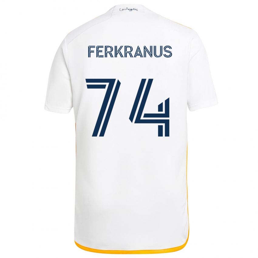 Niño Camiseta Marcus Ferkranus #74 Blanco Amarillo 1ª Equipación 2024/25 La Camisa México