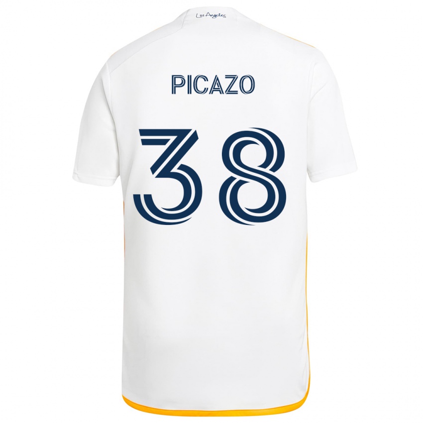 Niño Camiseta Axel Picazo #38 Blanco Amarillo 1ª Equipación 2024/25 La Camisa México