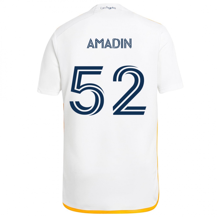 Niño Camiseta Elijah Amadin #52 Blanco Amarillo 1ª Equipación 2024/25 La Camisa México