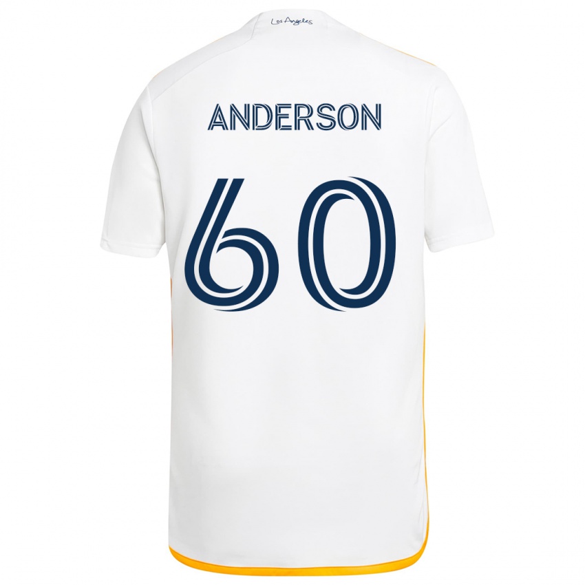 Niño Camiseta Nolan Anderson #60 Blanco Amarillo 1ª Equipación 2024/25 La Camisa México