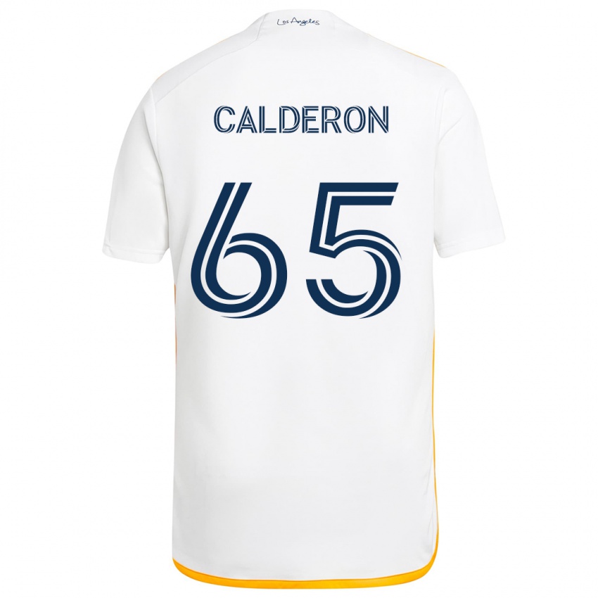 Niño Camiseta Juan Calderón #65 Blanco Amarillo 1ª Equipación 2024/25 La Camisa México