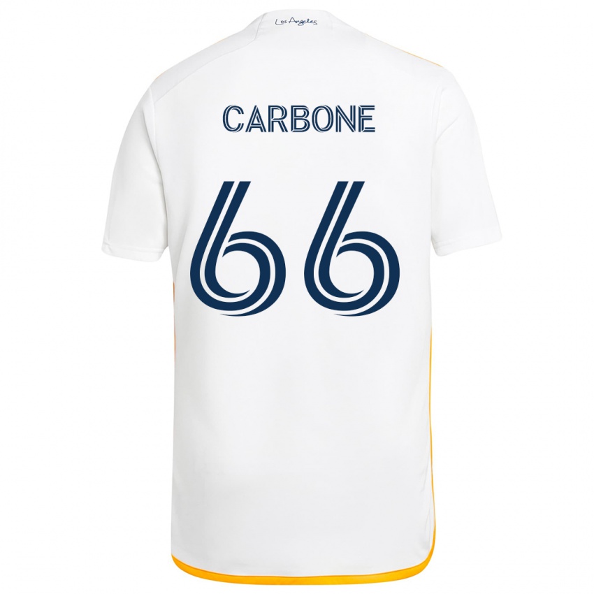 Niño Camiseta Matteo Carbone #66 Blanco Amarillo 1ª Equipación 2024/25 La Camisa México