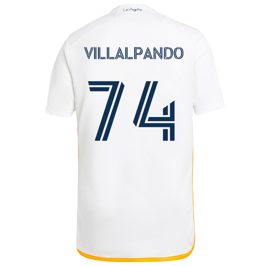 Niño Camiseta Sergio Villalpando #74 Blanco Amarillo 1ª Equipación 2024/25 La Camisa México