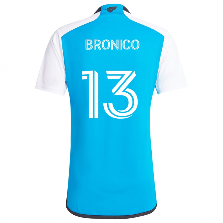 Niño Camiseta Brandt Bronico #13 Azul Blanco 1ª Equipación 2024/25 La Camisa México