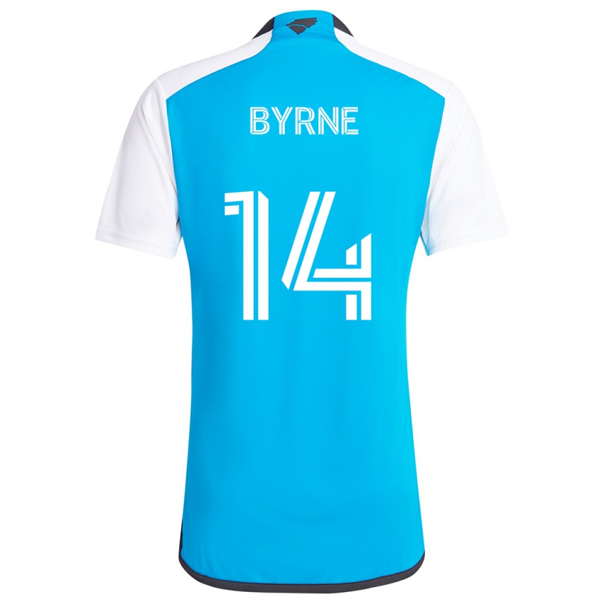 Niño Camiseta Nathan Byrne #14 Azul Blanco 1ª Equipación 2024/25 La Camisa México