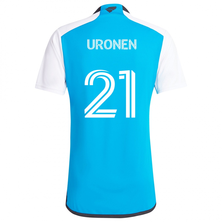 Niño Camiseta Jere Uronen #21 Azul Blanco 1ª Equipación 2024/25 La Camisa México