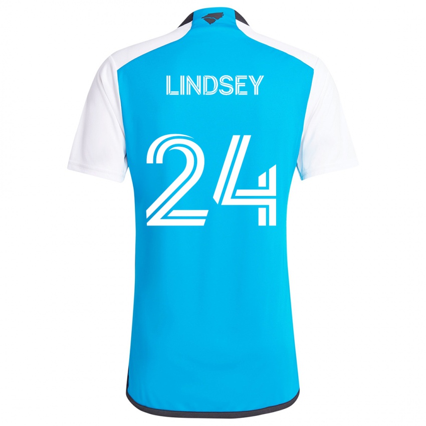 Niño Camiseta Jaylin Lindsey #24 Azul Blanco 1ª Equipación 2024/25 La Camisa México