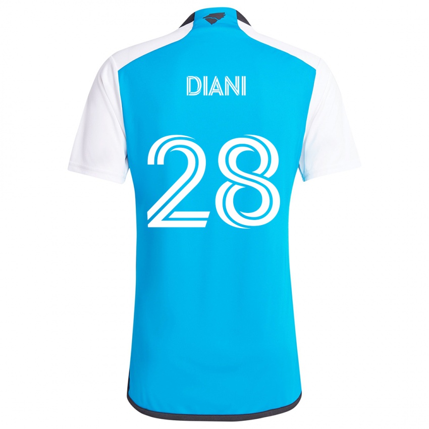 Niño Camiseta Djibril Diani #28 Azul Blanco 1ª Equipación 2024/25 La Camisa México