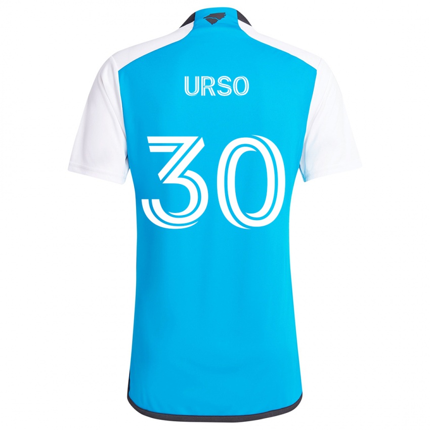 Niño Camiseta Júnior Urso #30 Azul Blanco 1ª Equipación 2024/25 La Camisa México