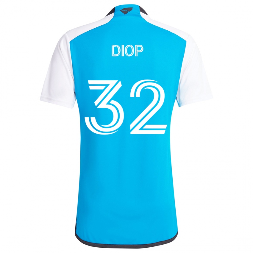 Niño Camiseta Hamady Diop #32 Azul Blanco 1ª Equipación 2024/25 La Camisa México