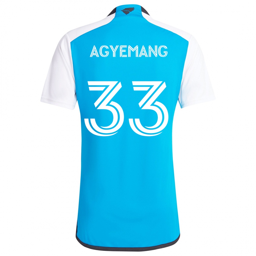 Niño Camiseta Patrick Agyemang #33 Azul Blanco 1ª Equipación 2024/25 La Camisa México