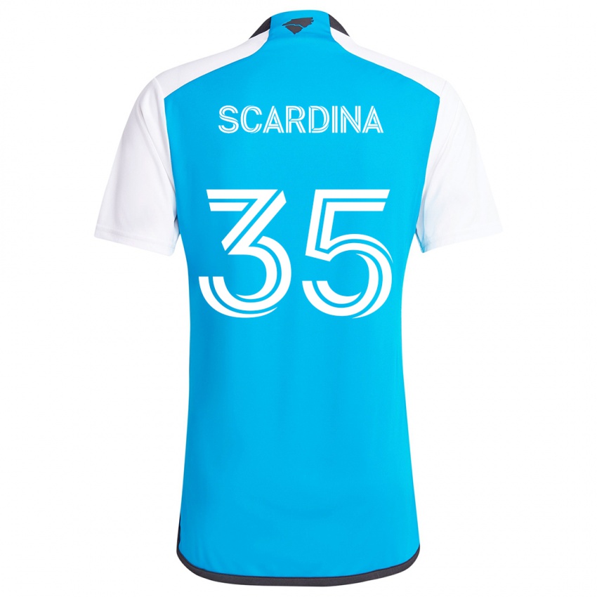 Niño Camiseta Nick Scardina #35 Azul Blanco 1ª Equipación 2024/25 La Camisa México