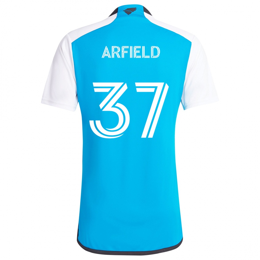 Niño Camiseta Scott Arfield #37 Azul Blanco 1ª Equipación 2024/25 La Camisa México