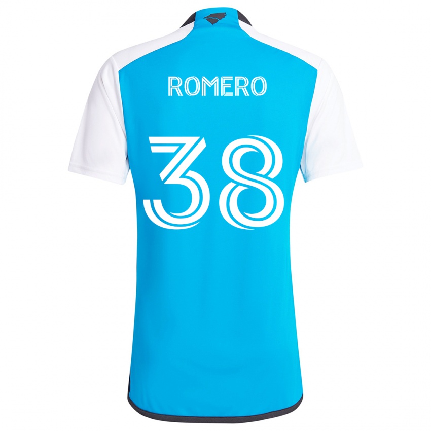 Niño Camiseta Brian Romero #38 Azul Blanco 1ª Equipación 2024/25 La Camisa México