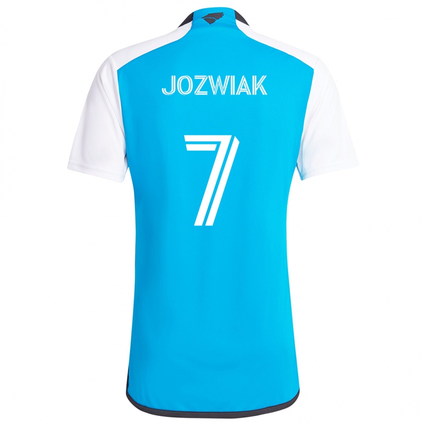 Niño Camiseta Kamil Józwiak #7 Azul Blanco 1ª Equipación 2024/25 La Camisa México