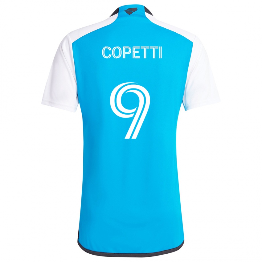 Niño Camiseta Enzo Copetti #9 Azul Blanco 1ª Equipación 2024/25 La Camisa México