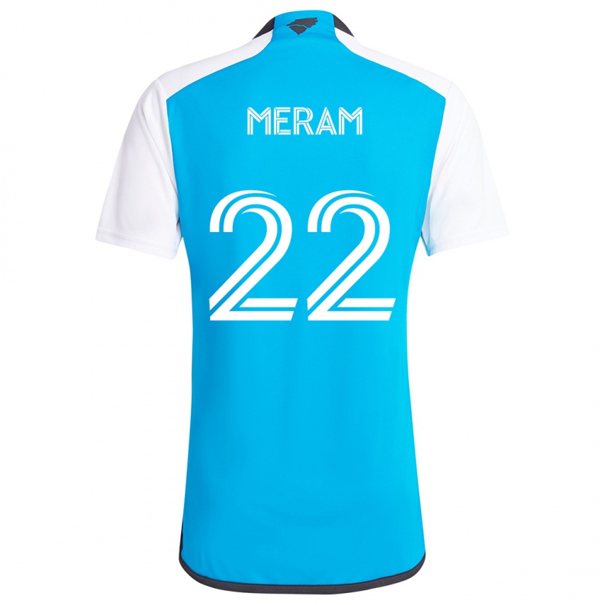 Niño Camiseta Justin Meram #22 Azul Blanco 1ª Equipación 2024/25 La Camisa México