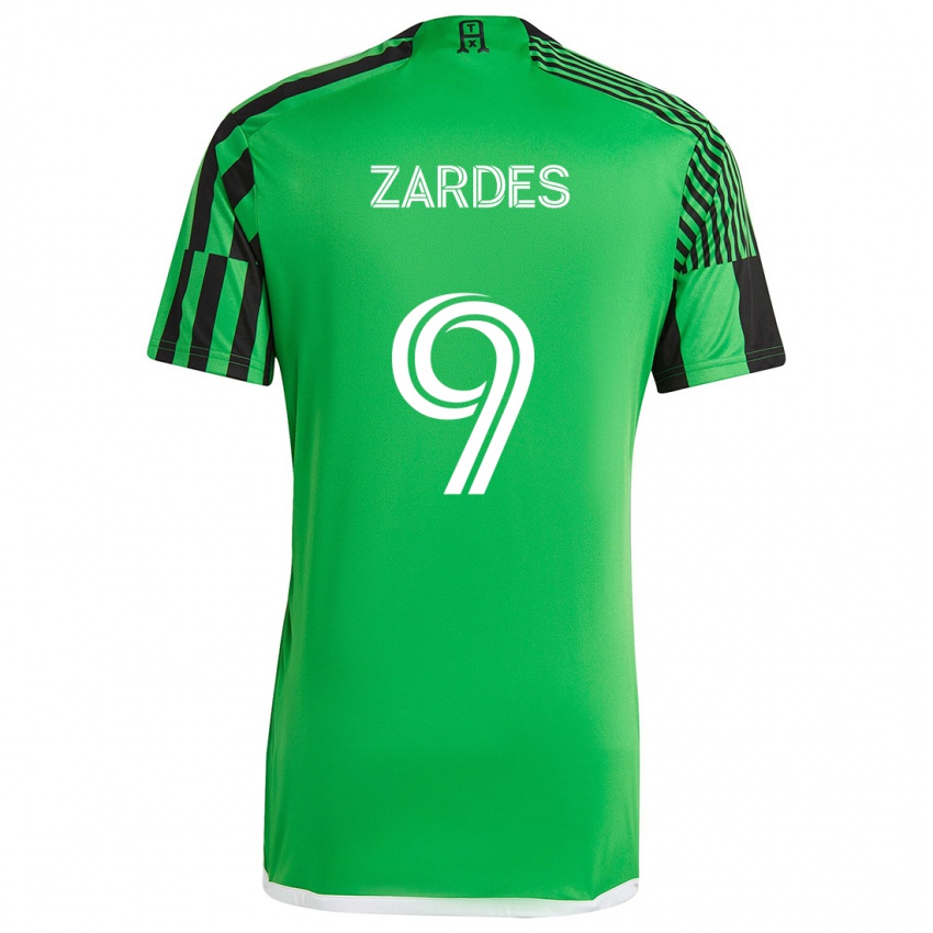 Niño Camiseta Gyasi Zardes #9 Verde Negro 1ª Equipación 2024/25 La Camisa México