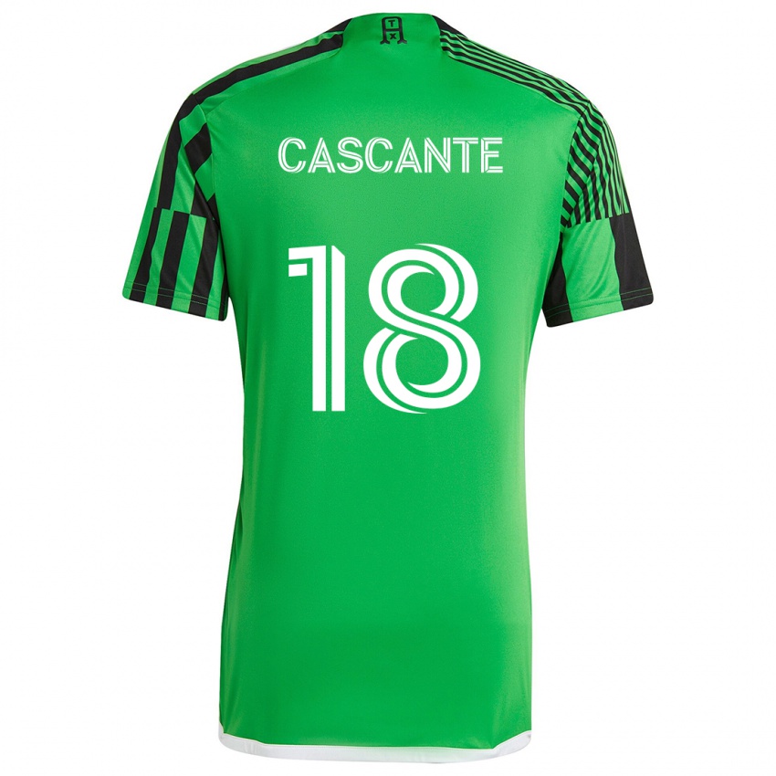 Niño Camiseta Julio Cascante #18 Verde Negro 1ª Equipación 2024/25 La Camisa México