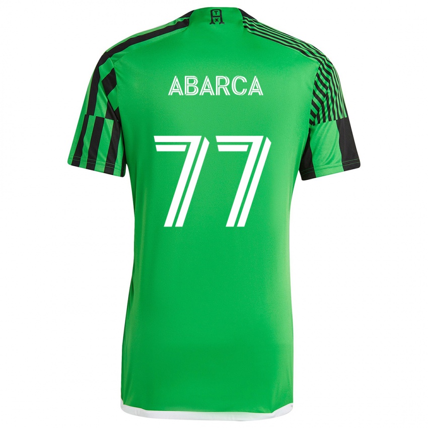 Niño Camiseta Diego Abarca #77 Verde Negro 1ª Equipación 2024/25 La Camisa México