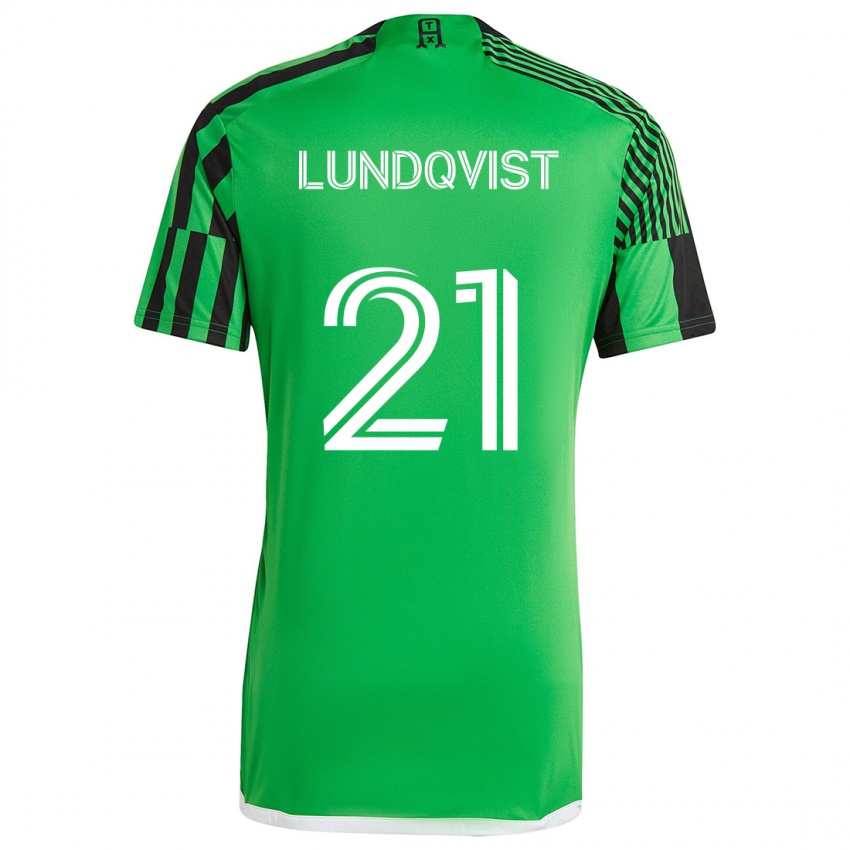 Niño Camiseta Adam Lundqvist #21 Verde Negro 1ª Equipación 2024/25 La Camisa México