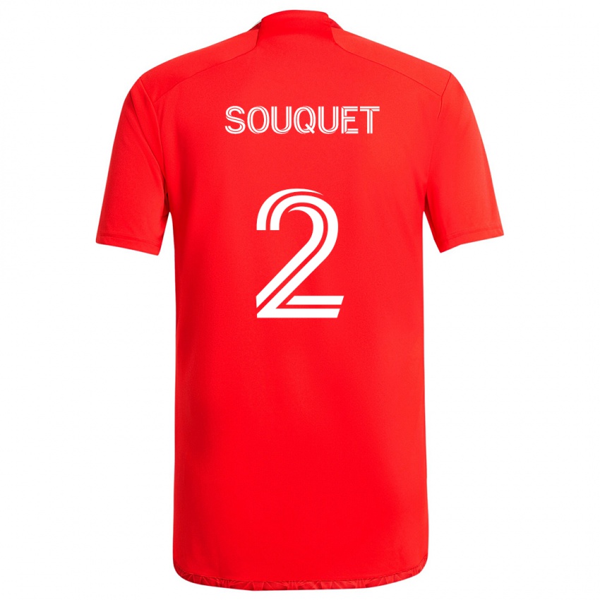 Niño Camiseta Arnaud Souquet #2 Rojo Blanco 1ª Equipación 2024/25 La Camisa México