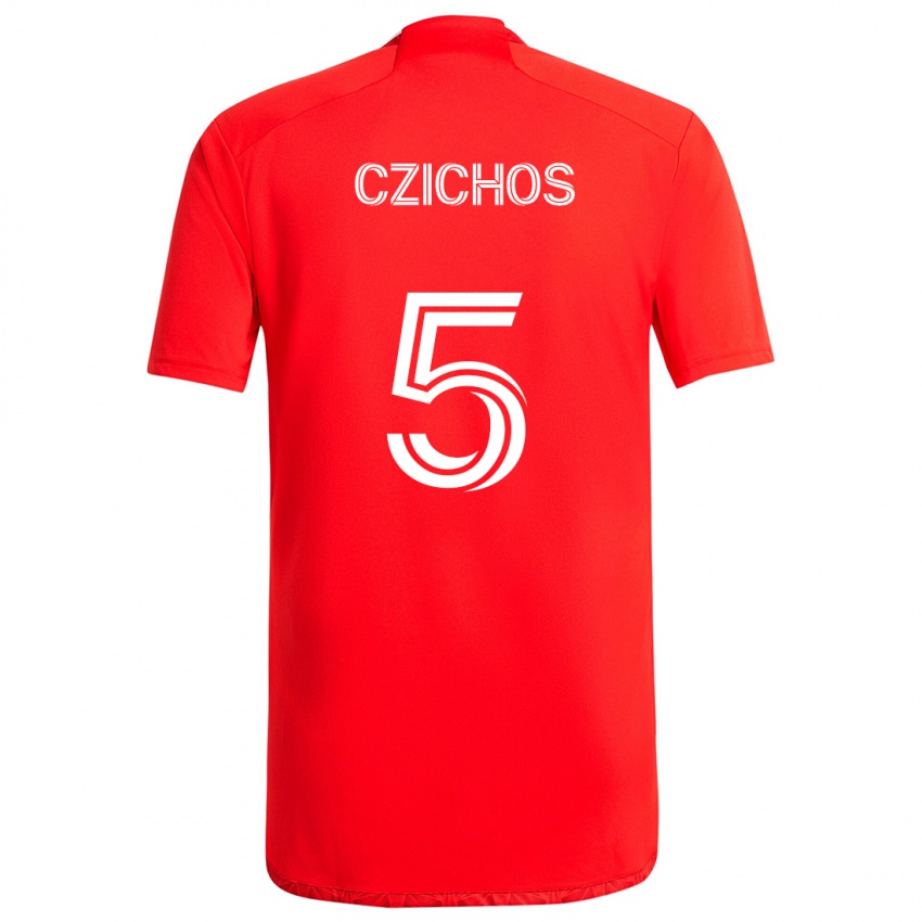 Niño Camiseta Rafael Czichos #5 Rojo Blanco 1ª Equipación 2024/25 La Camisa México