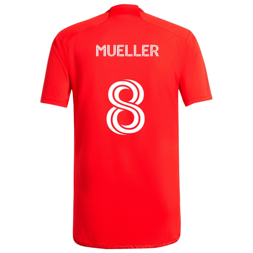 Niño Camiseta Chris Mueller #8 Rojo Blanco 1ª Equipación 2024/25 La Camisa México