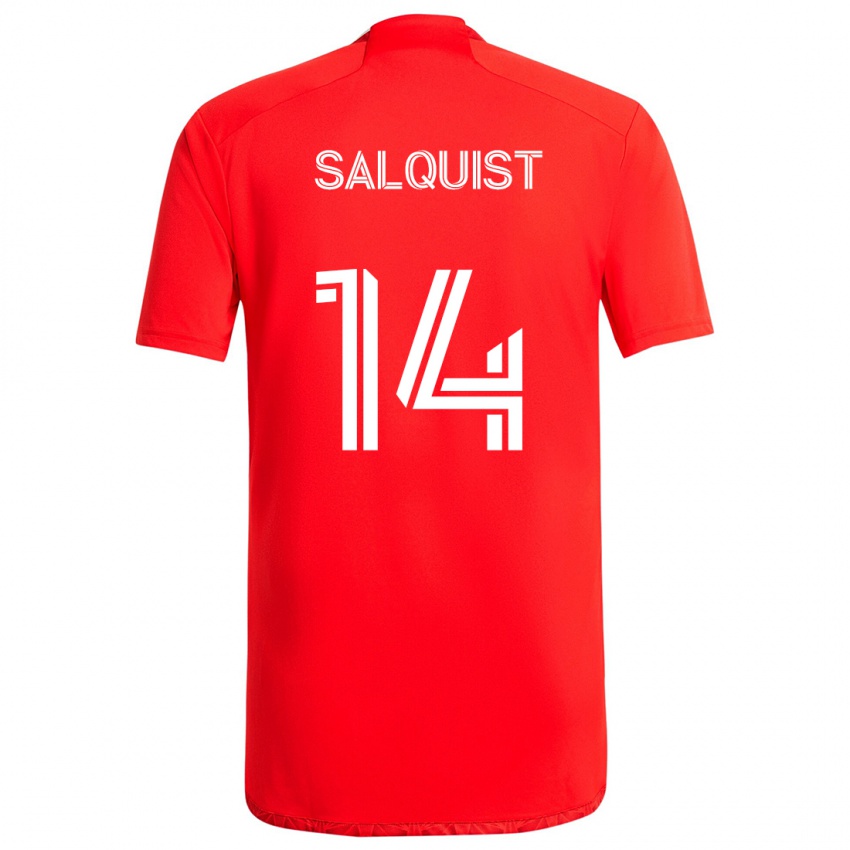 Niño Camiseta Tobias Salquist #14 Rojo Blanco 1ª Equipación 2024/25 La Camisa México