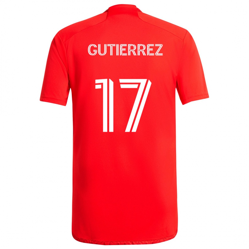 Niño Camiseta Brian Gutiérrez #17 Rojo Blanco 1ª Equipación 2024/25 La Camisa México