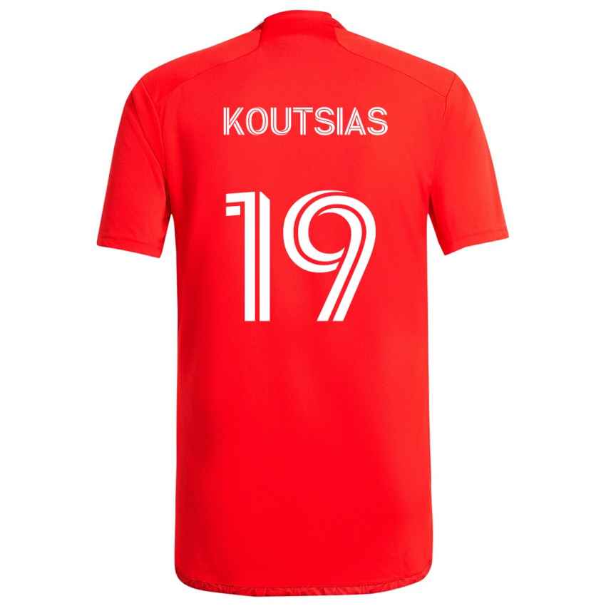 Niño Camiseta Georgios Koutsias #19 Rojo Blanco 1ª Equipación 2024/25 La Camisa México