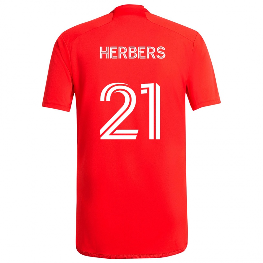 Niño Camiseta Fabian Herbers #21 Rojo Blanco 1ª Equipación 2024/25 La Camisa México