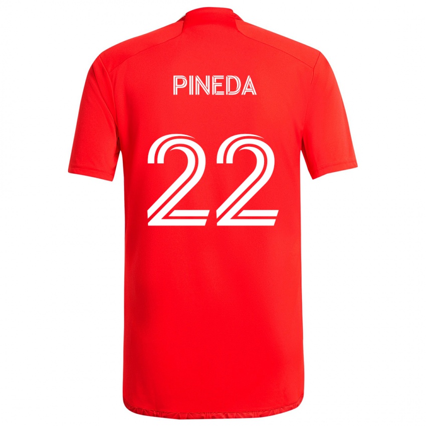 Niño Camiseta Mauricio Pineda #22 Rojo Blanco 1ª Equipación 2024/25 La Camisa México