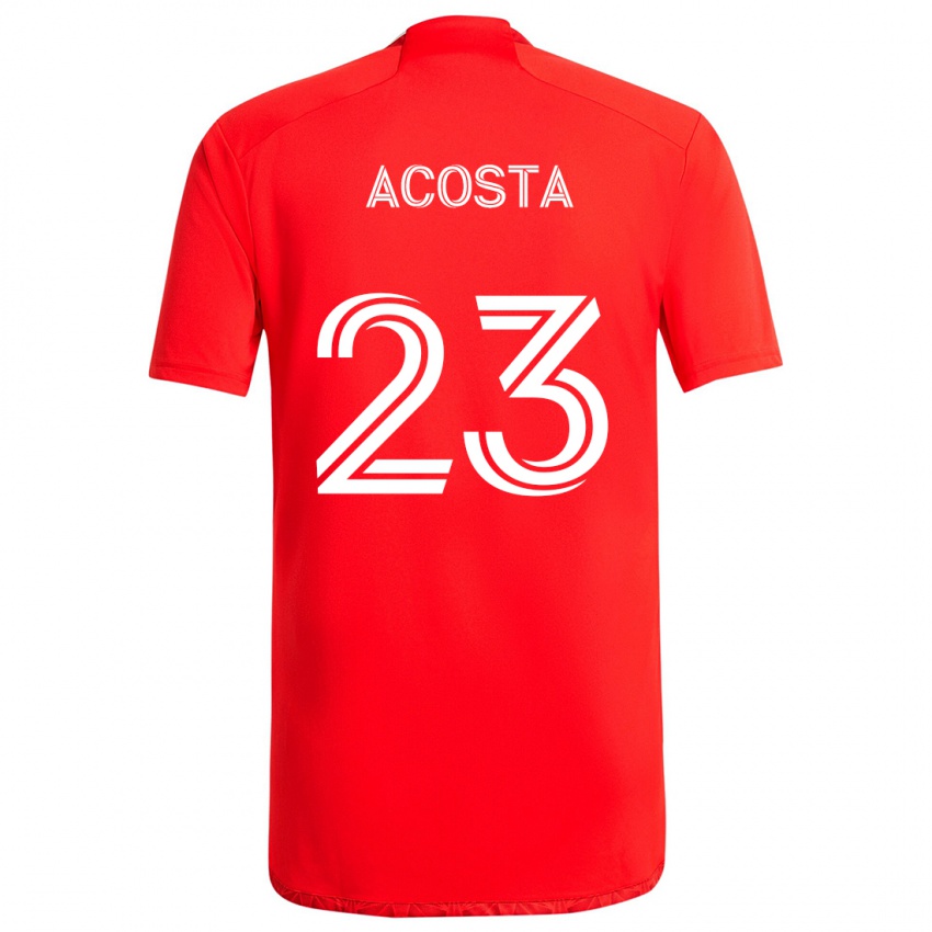 Niño Camiseta Kellyn Acosta #23 Rojo Blanco 1ª Equipación 2024/25 La Camisa México