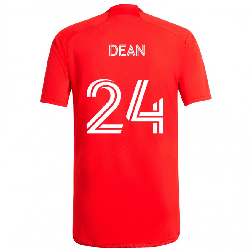 Niño Camiseta Jonathan Dean #24 Rojo Blanco 1ª Equipación 2024/25 La Camisa México