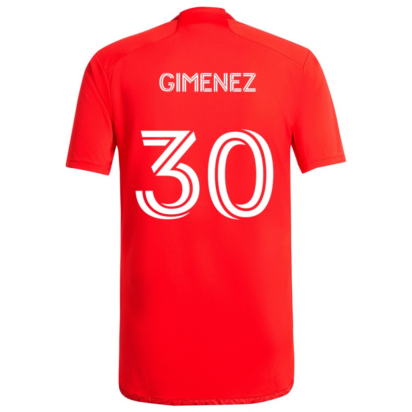 Niño Camiseta Gastón Giménez #30 Rojo Blanco 1ª Equipación 2024/25 La Camisa México