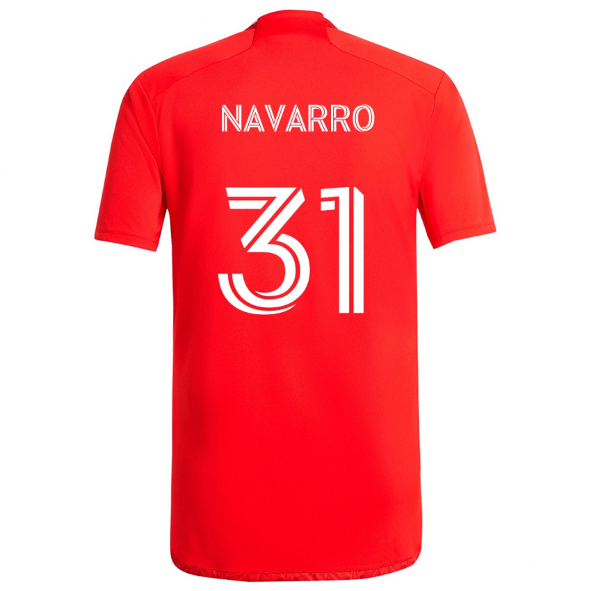 Niño Camiseta Federico Navarro #31 Rojo Blanco 1ª Equipación 2024/25 La Camisa México