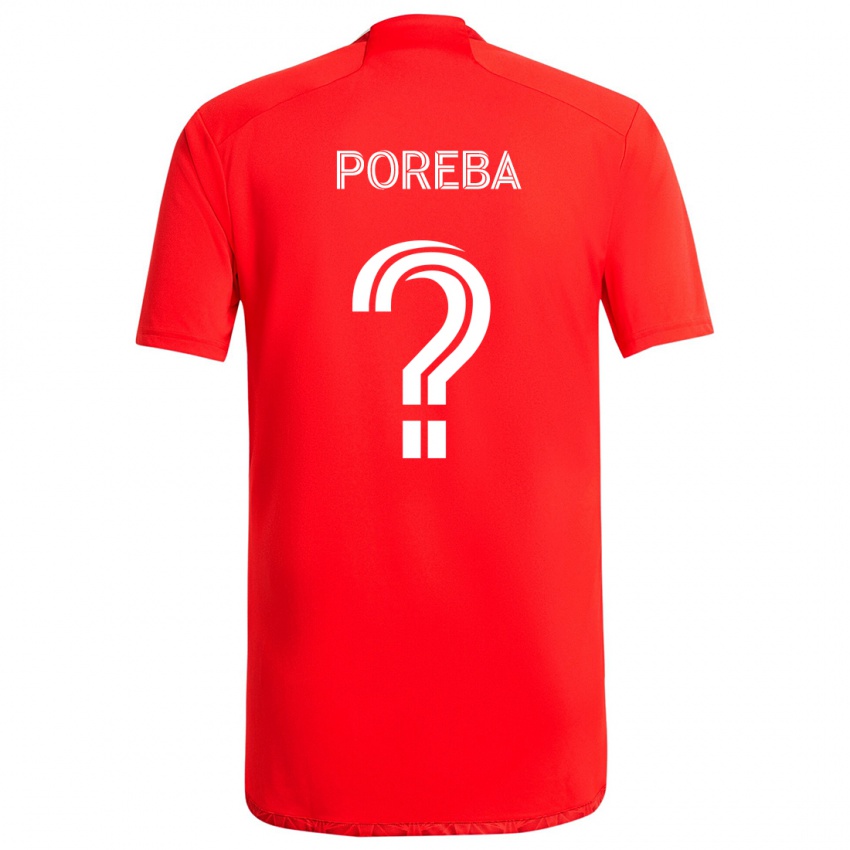 Niño Camiseta David Poreba #0 Rojo Blanco 1ª Equipación 2024/25 La Camisa México