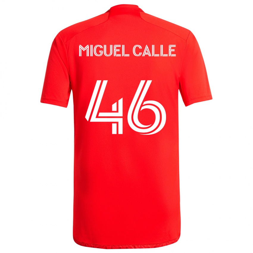 Niño Camiseta Juan Miguel Calle #46 Rojo Blanco 1ª Equipación 2024/25 La Camisa México