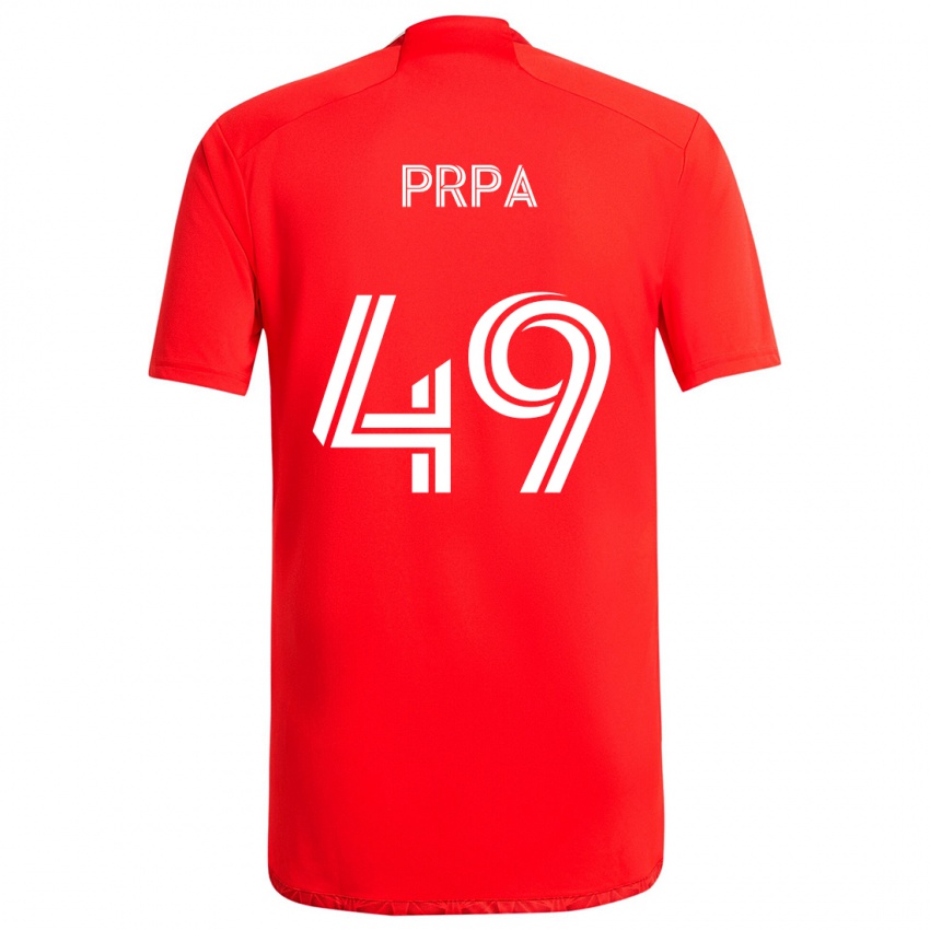 Niño Camiseta Luka Prpa #49 Rojo Blanco 1ª Equipación 2024/25 La Camisa México