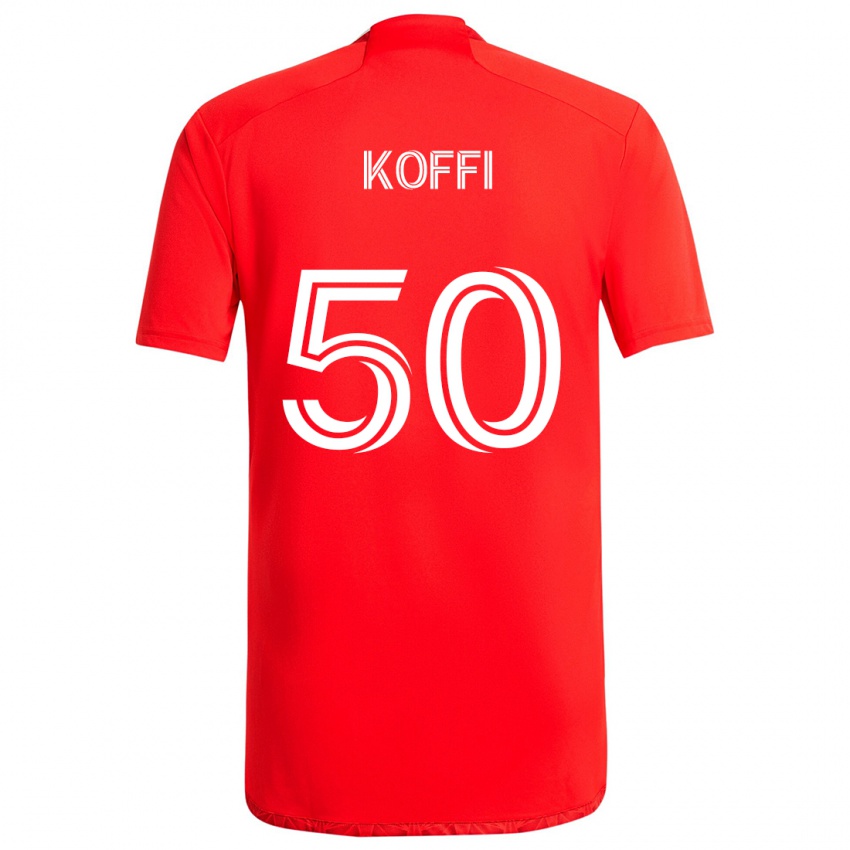 Niño Camiseta Christian Koffi #50 Rojo Blanco 1ª Equipación 2024/25 La Camisa México