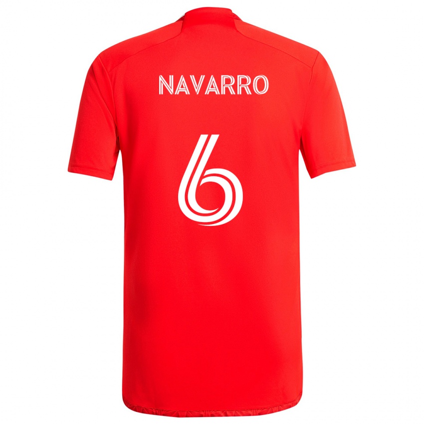 Niño Camiseta Miguel Navarro #6 Rojo Blanco 1ª Equipación 2024/25 La Camisa México