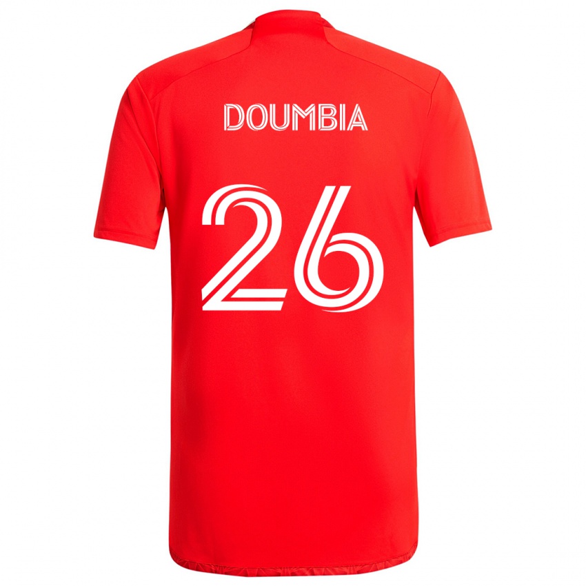 Niño Camiseta Ousmane Doumbia #26 Rojo Blanco 1ª Equipación 2024/25 La Camisa México